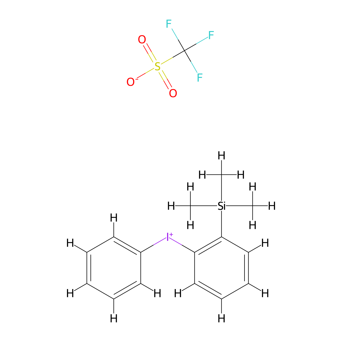Phenyl(2-(trimethylsilyl)phenyl)iodonium Trifluoromethanesulfonate molecular structure, CAS 164594-13-2