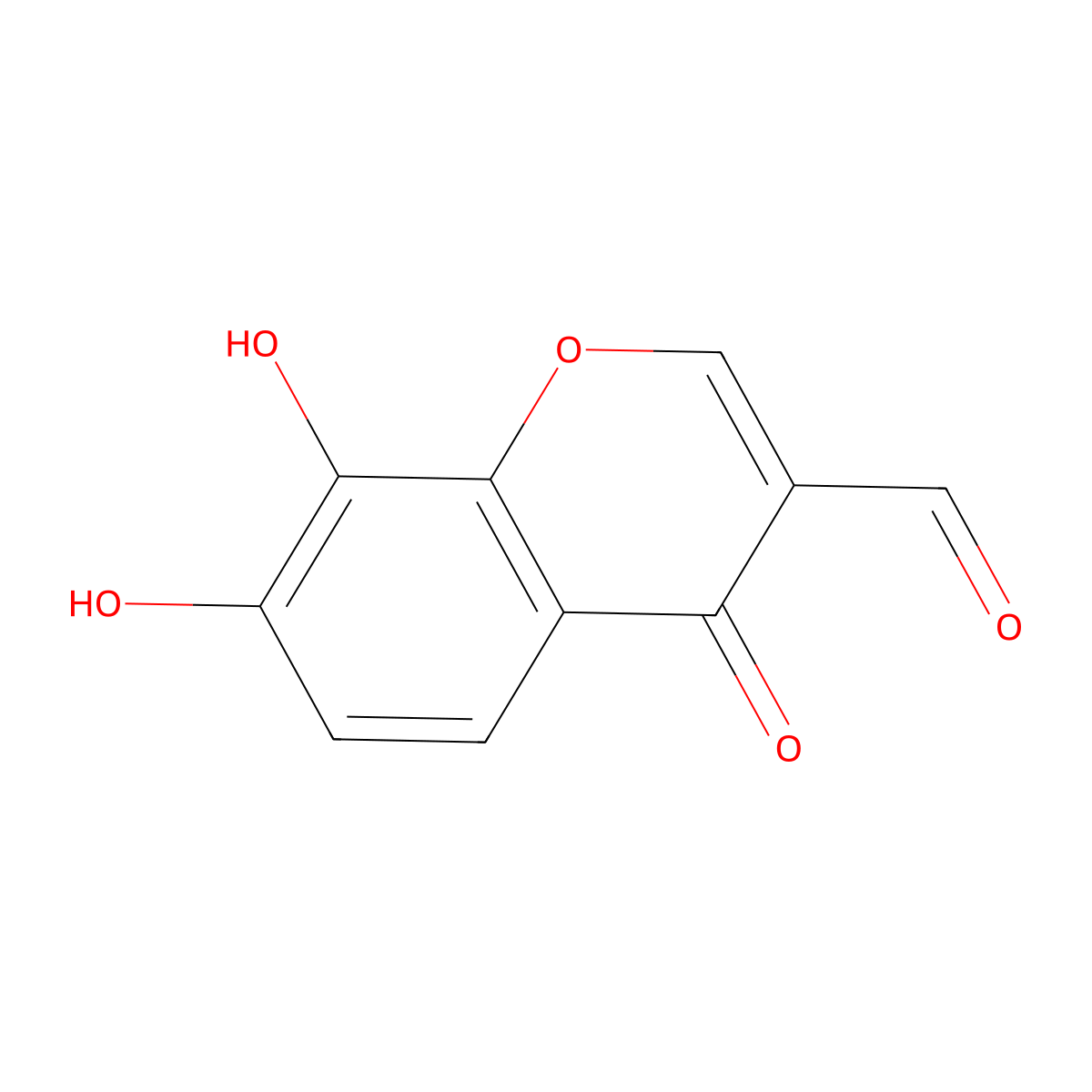 7,8-dihydroxy-4-oxo-4H-chromene-3-carbaldehyde molecular structure, CAS 164594-34-7