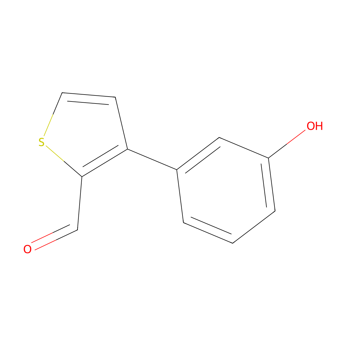 3-(3-Hydroxyphenyl)thiophene-2-carbaldehyde molecular structure, CAS 1645941-51-0