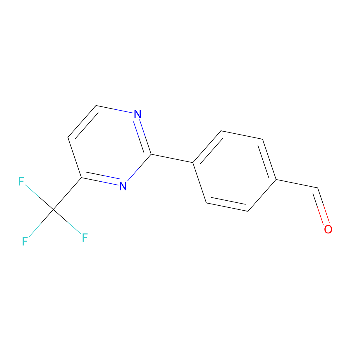 4-(4-(Trifluoromethyl)pyrimidin-2-yl)benzaldehyde molecular structure, CAS 1645944-48-4