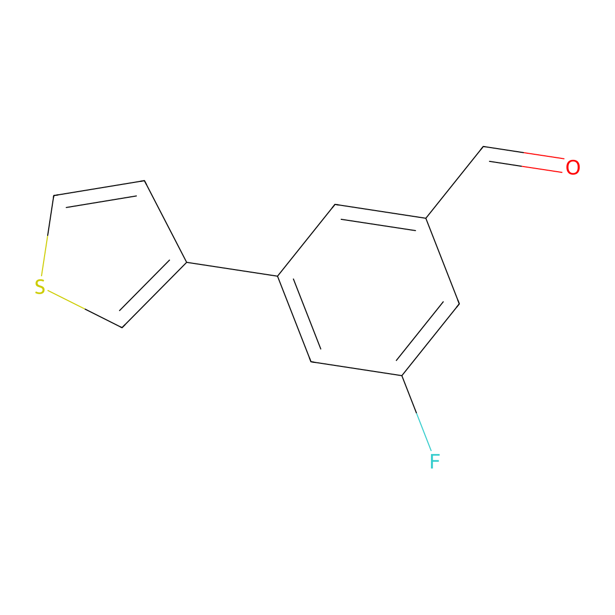 3-Fluoro-5-thiophen-3-ylbenzaldehyde molecular structure, CAS 1645949-40-1