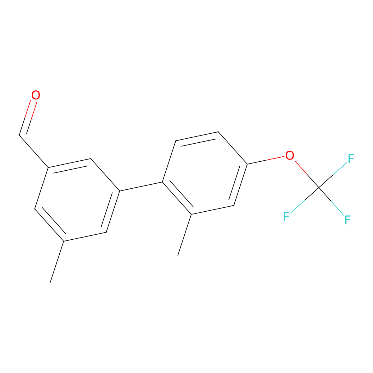 3-Methyl-5-[2-methyl-4-(trifluoromethoxy)phenyl]benzaldehyde molecular structure, CAS 1645953-00-9