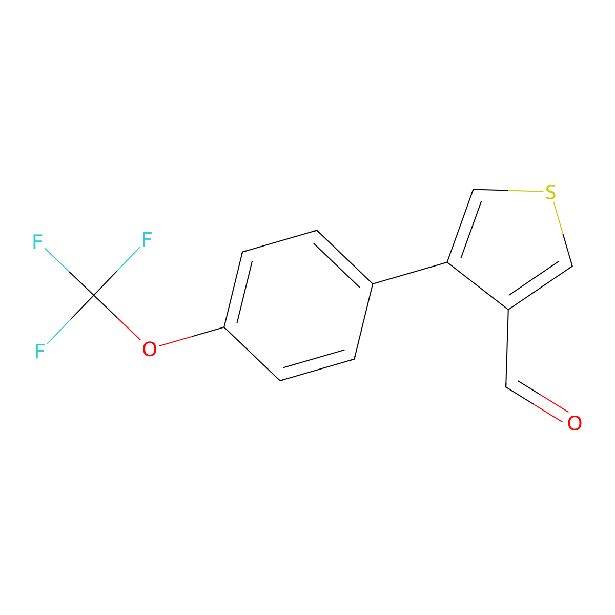 4-(4-(Trifluoromethoxy)phenyl)thiophene-3-carbaldehyde molecular structure, CAS 1645953-59-8