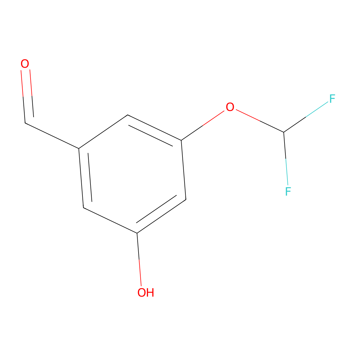 3-(Difluoromethoxy)-5-hydroxybenzaldehyde molecular structure, CAS 1645953-64-5