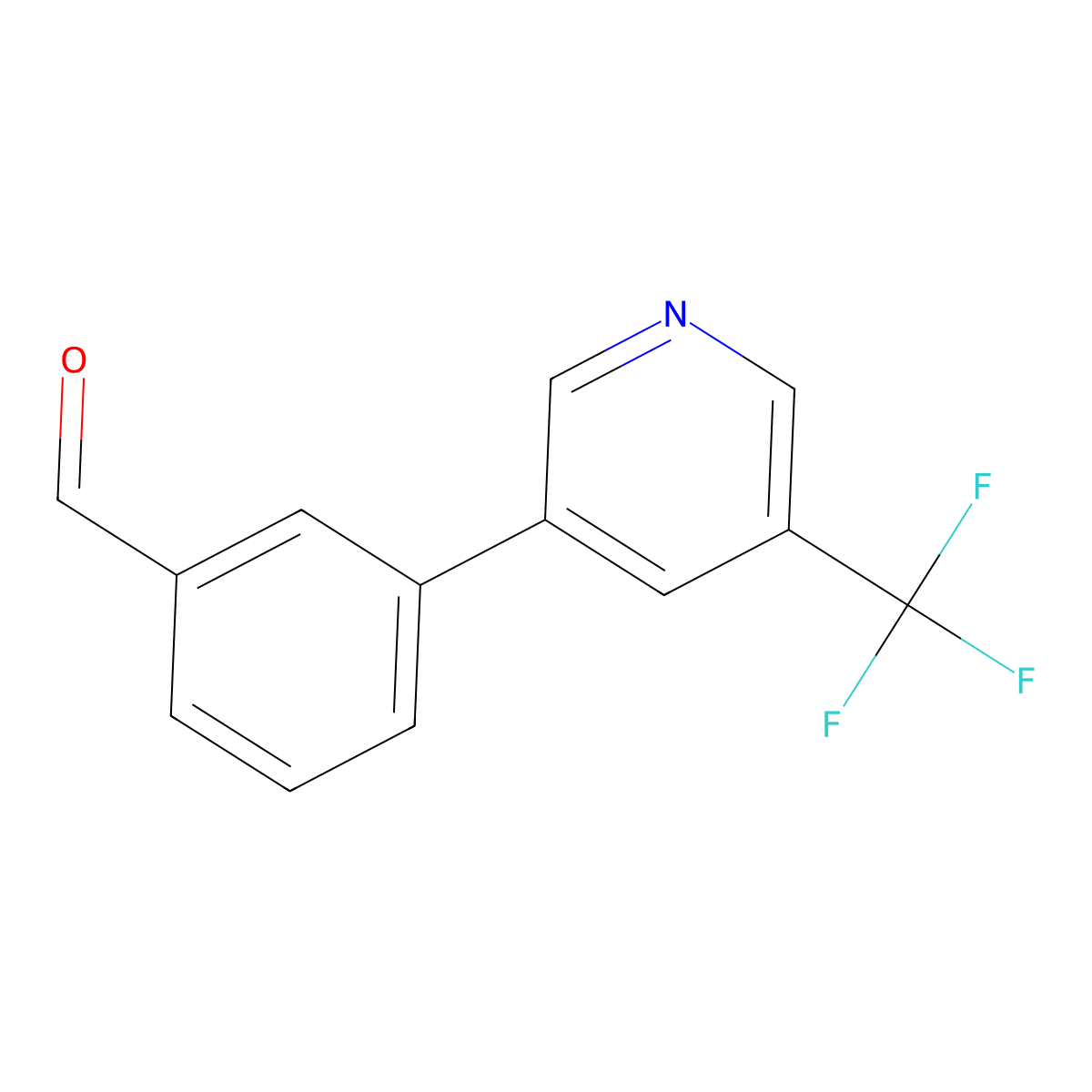 3-[5-(Trifluoromethyl)-3-pyridinyl]benzaldehyde molecular structure, CAS 1645954-57-9