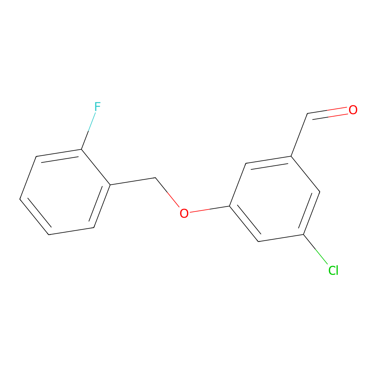 3-Chloro-5-[(2-fluorophenyl)methoxy]benzaldehyde molecular structure, CAS 1645957-58-9
