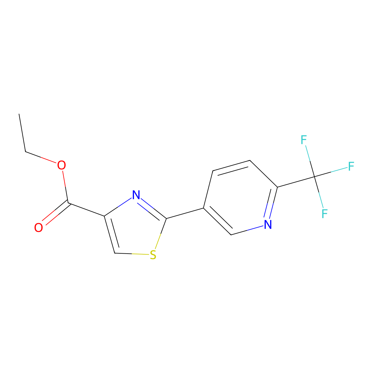 Ethyl 2-[6-(Trifluoromethyl)-3-pyridyl]thiazole-4-carboxylate molecular structure, CAS 1645962-43-1
