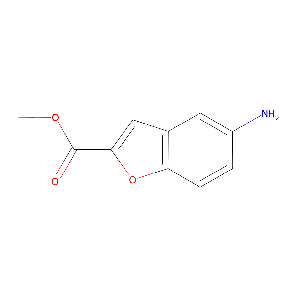 Methyl 5-aminobenzofuran-2-carboxylate molecular structure, CAS 1646-29-3