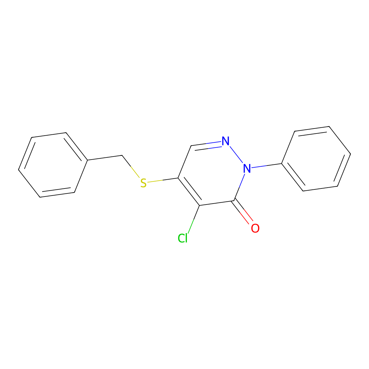 5-(benzylthio)-4-chloro-2-phenylpyridazin-3(2H)-one molecular structure, CAS 16461-34-0