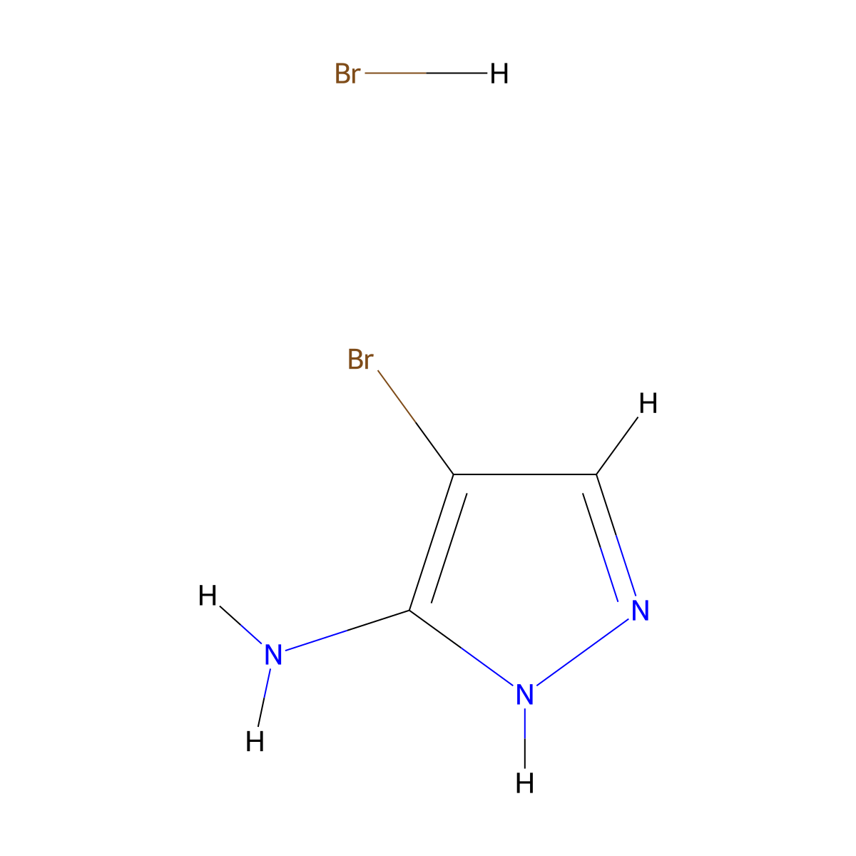 4-Bromo-1h-pyrazol-3-amine hydrobromide molecular structure, CAS 16461-99-7