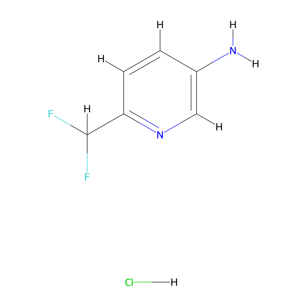 6-(Difluoromethyl)pyridin-3-amine hydrochloride molecular structure, CAS 1646152-50-2