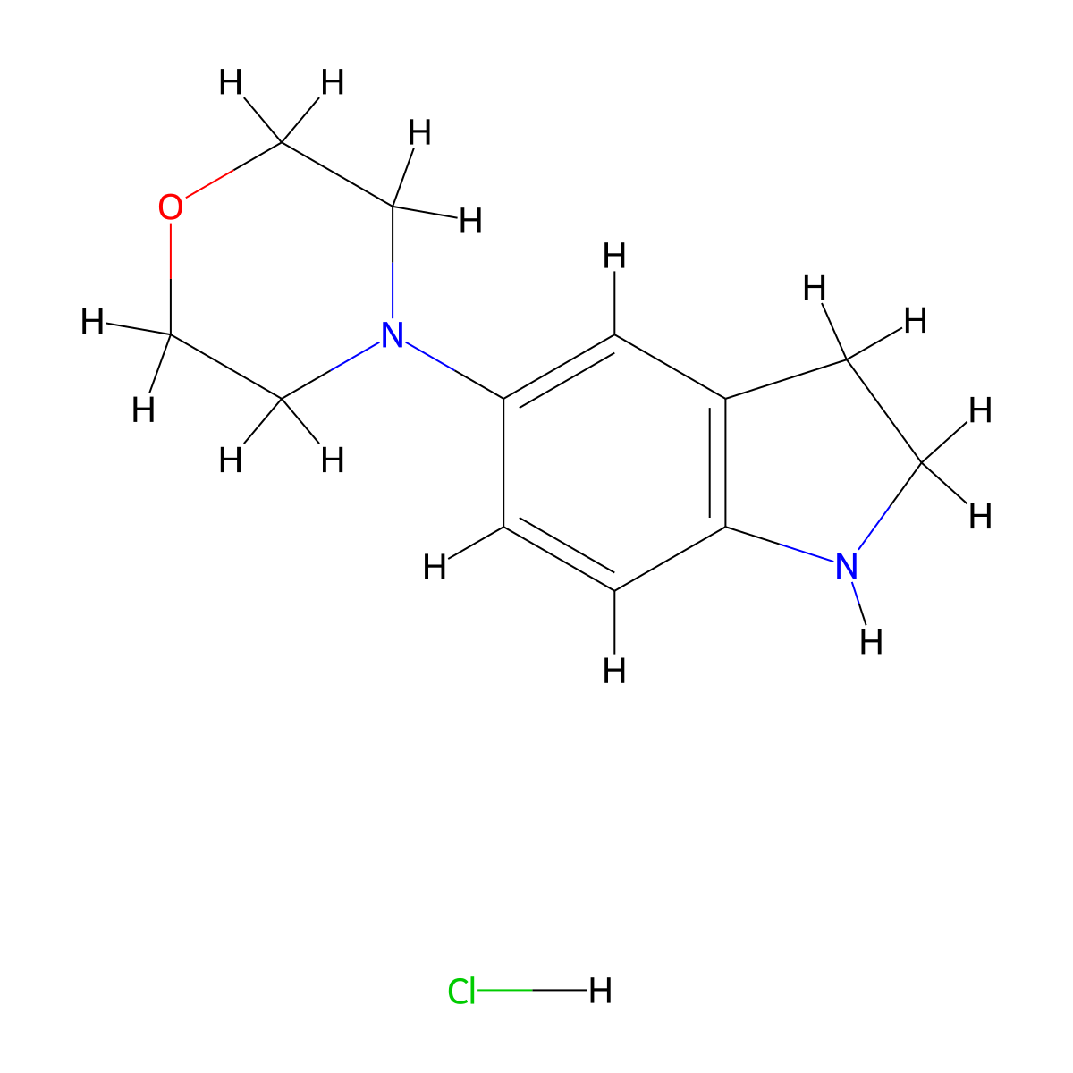 4-(Indolin-5-yl)morpholine hydrochloride molecular structure, CAS 1646152-53-5
