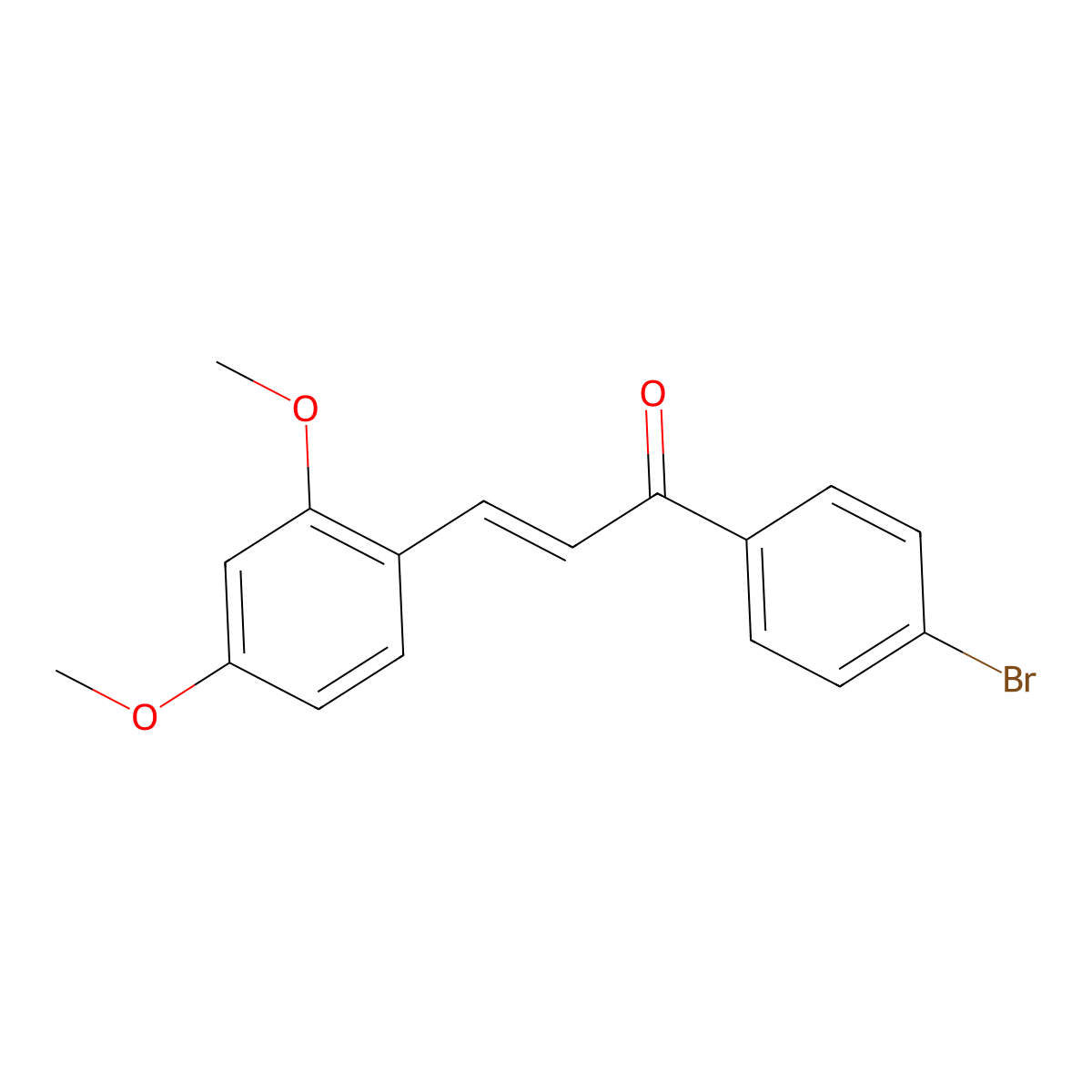 (2E)-1-(4-Bromophenyl)-3-(2,4-dimethoxyphenyl)-2-propen-1-one molecular structure, CAS 1646177-46-9
