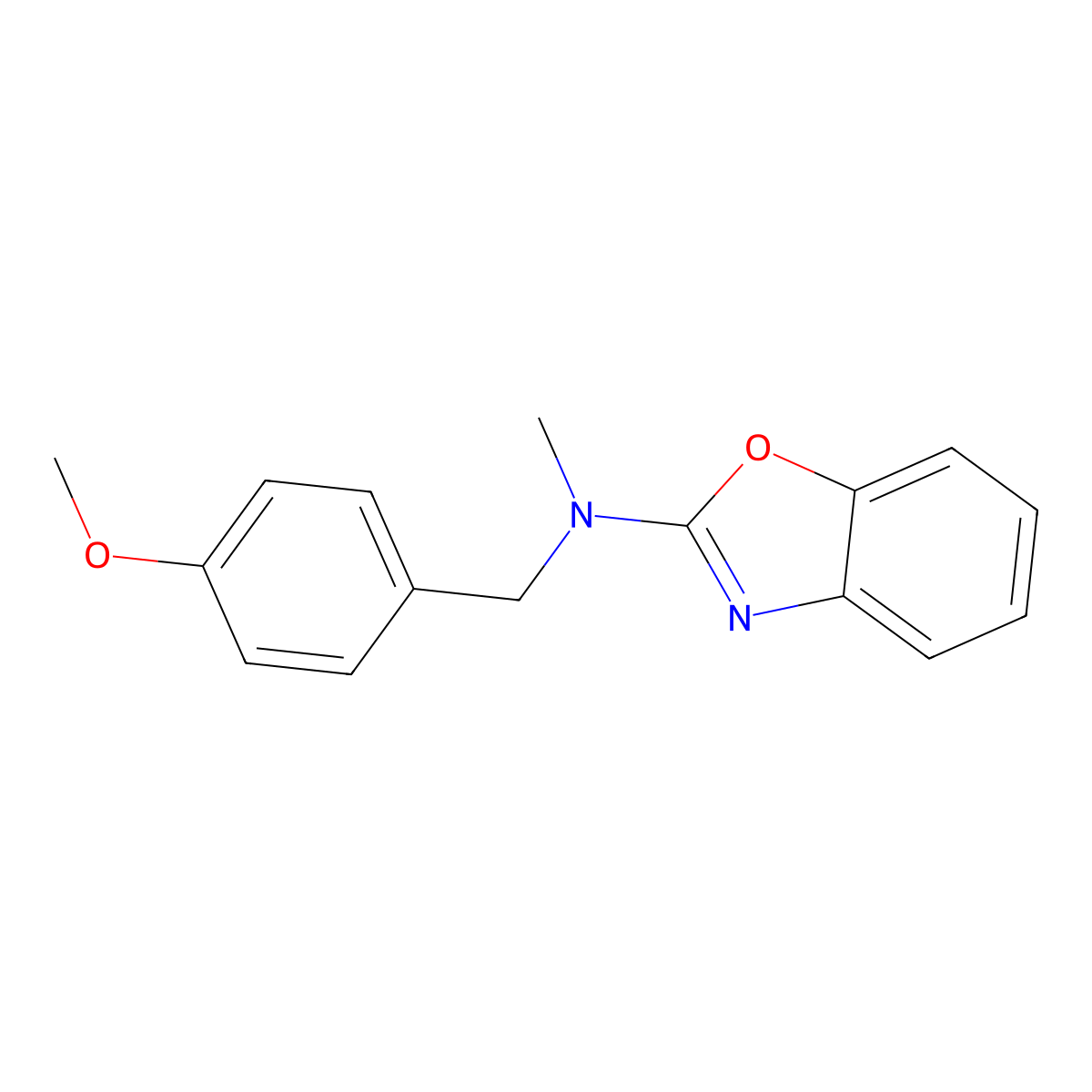 N-[(4-methoxyphenyl)methyl]-N-methyl-1,3-benzoxazol-2-amine molecular structure, CAS 1646198-39-1