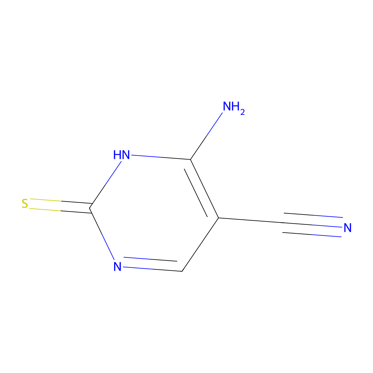 4-Amino-2-mercaptopyrimidine-5-carbonitrile molecular structure, CAS 16462-26-3