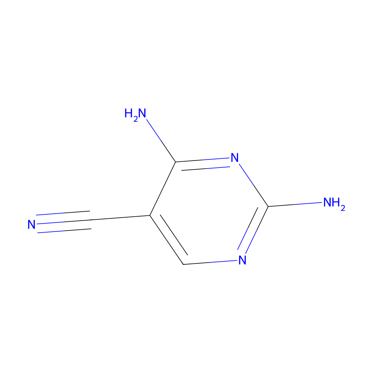 2,4-Diaminopyrimidine-5-carbonitrile molecular structure, CAS 16462-27-4