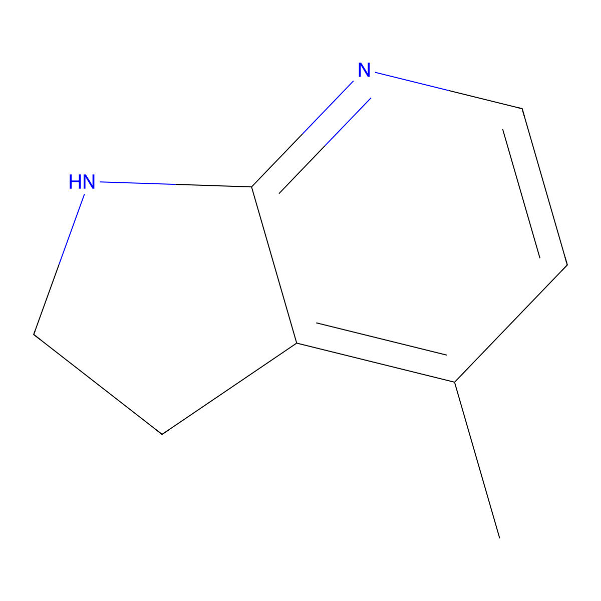 4-methyl-1H,2H,3H-pyrrolo(2,3-b)pyridine molecular structure, CAS 16462-94-5