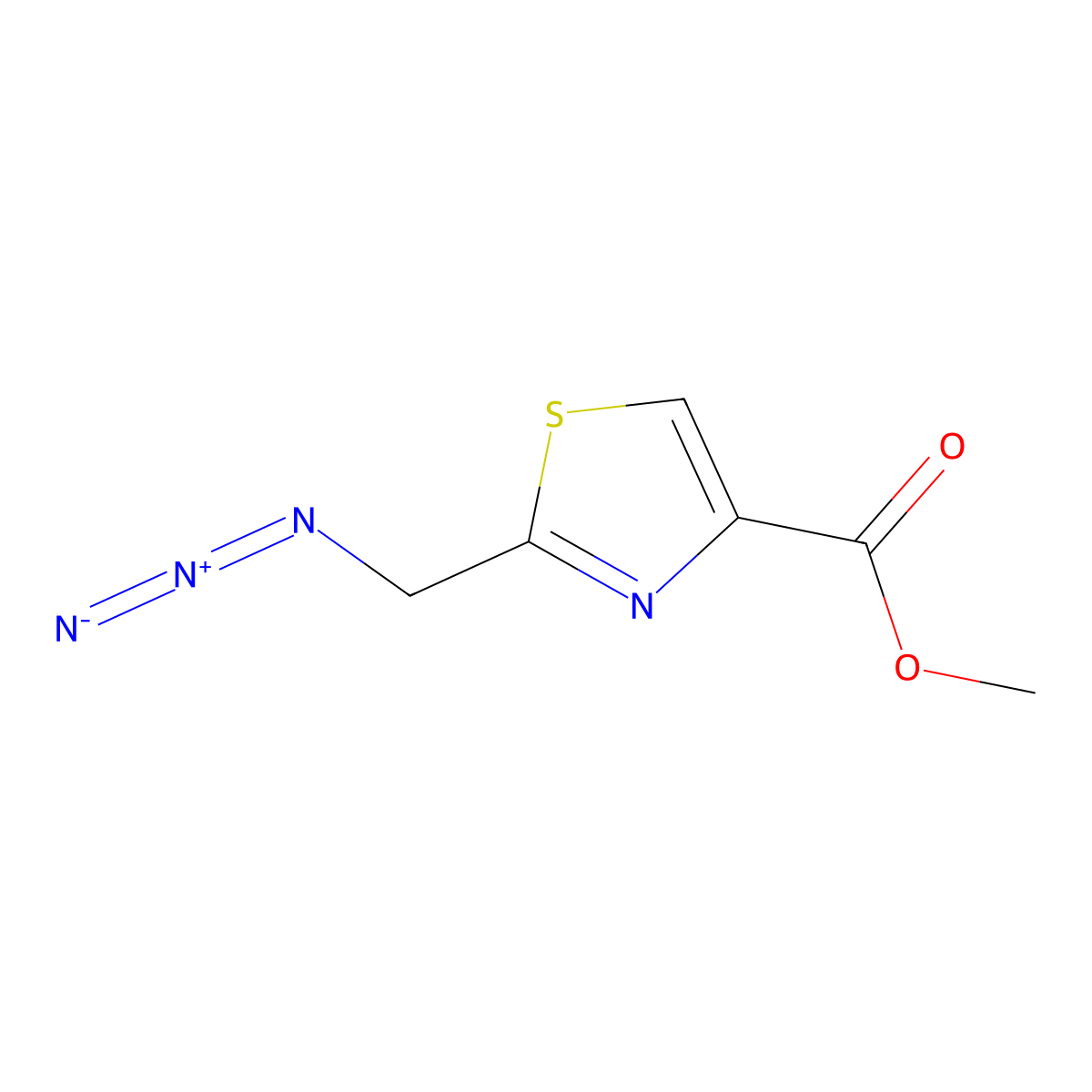 Methyl 2-(azidomethyl)-1,3-thiazole-4-carboxylate molecular structure, CAS 1646202-26-7