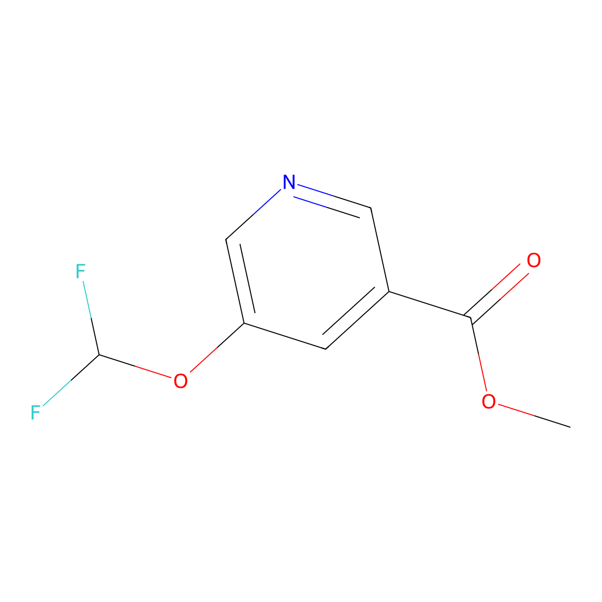 Methyl 5-(difluoromethoxy)nicotinate molecular structure, CAS 1646288-04-1