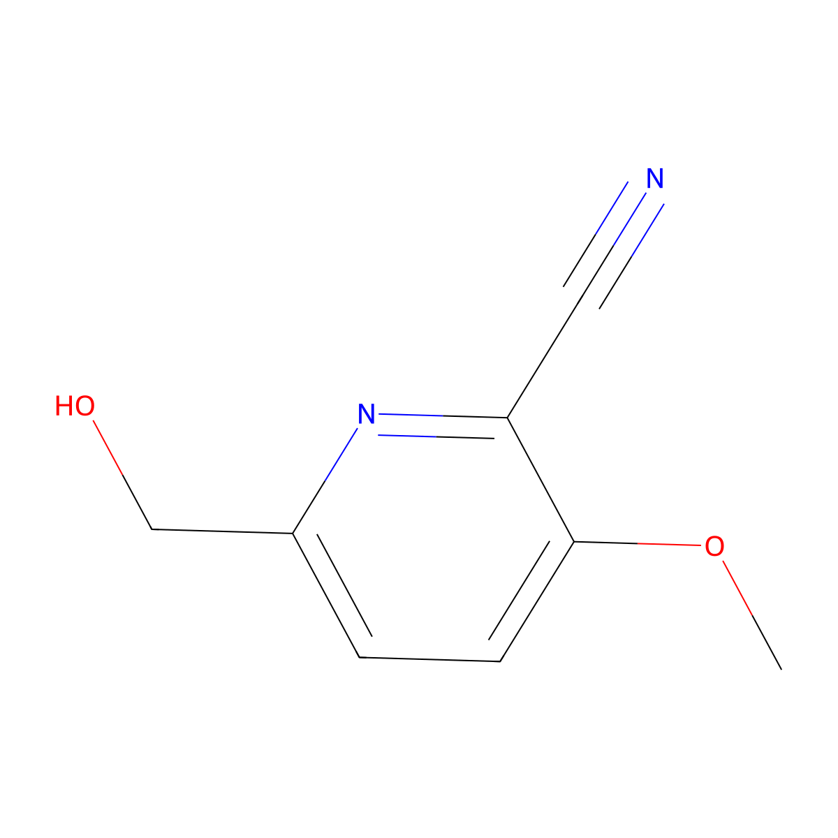 6-(Hydroxymethyl)-3-methoxypicolinonitrile molecular structure, CAS 1646288-19-8