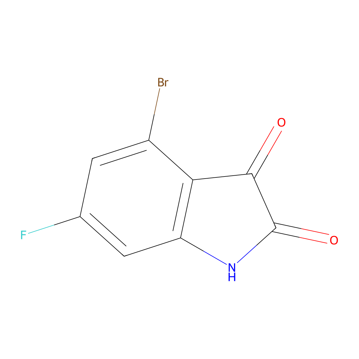 4-Bromo-6-fluoroindoline-2,3-dione molecular structure, CAS 1646288-22-3