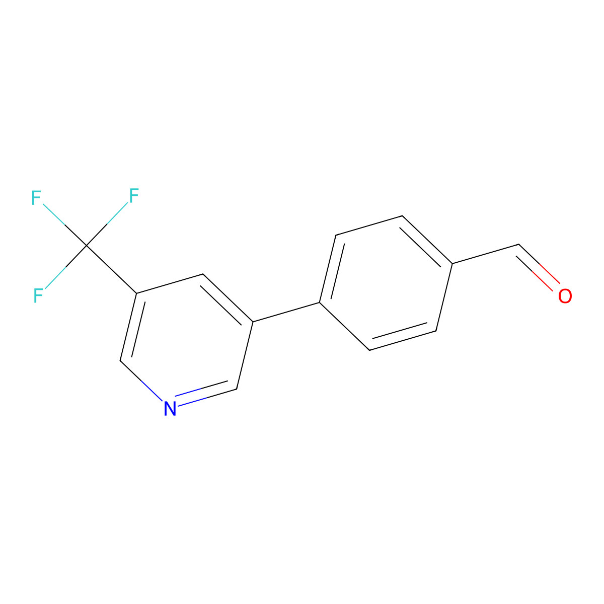 4-[5-(Trifluoromethyl)-3-pyridinyl]benzaldehyde molecular structure, CAS 1646312-95-9