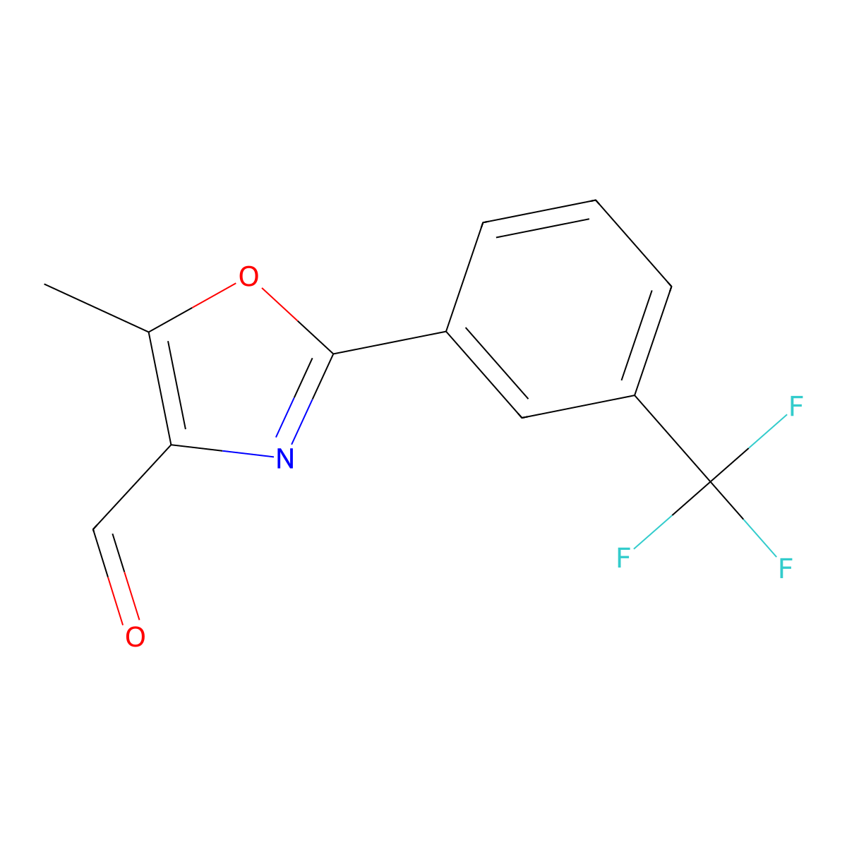 5-Methyl-2-[3-(trifluoromethyl)phenyl]-1,3-oxazole-4-carbaldehyde molecular structure, CAS 1646316-13-3