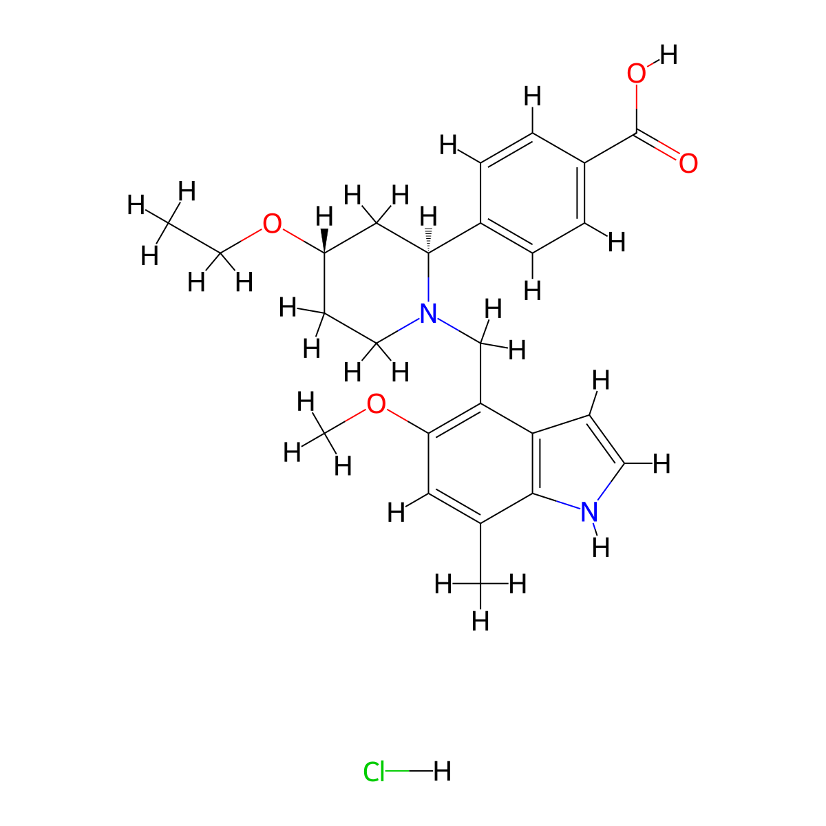 iptacopan hydrochloride anhydrous molecular structure, CAS 1646321-63-2