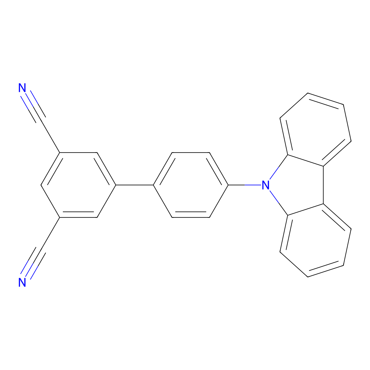 4'-(9H-Carbazol-9-yl)-[1,1'-biphenyl]-3,5-dicarbonitrile molecular structure, CAS 1646323-59-2