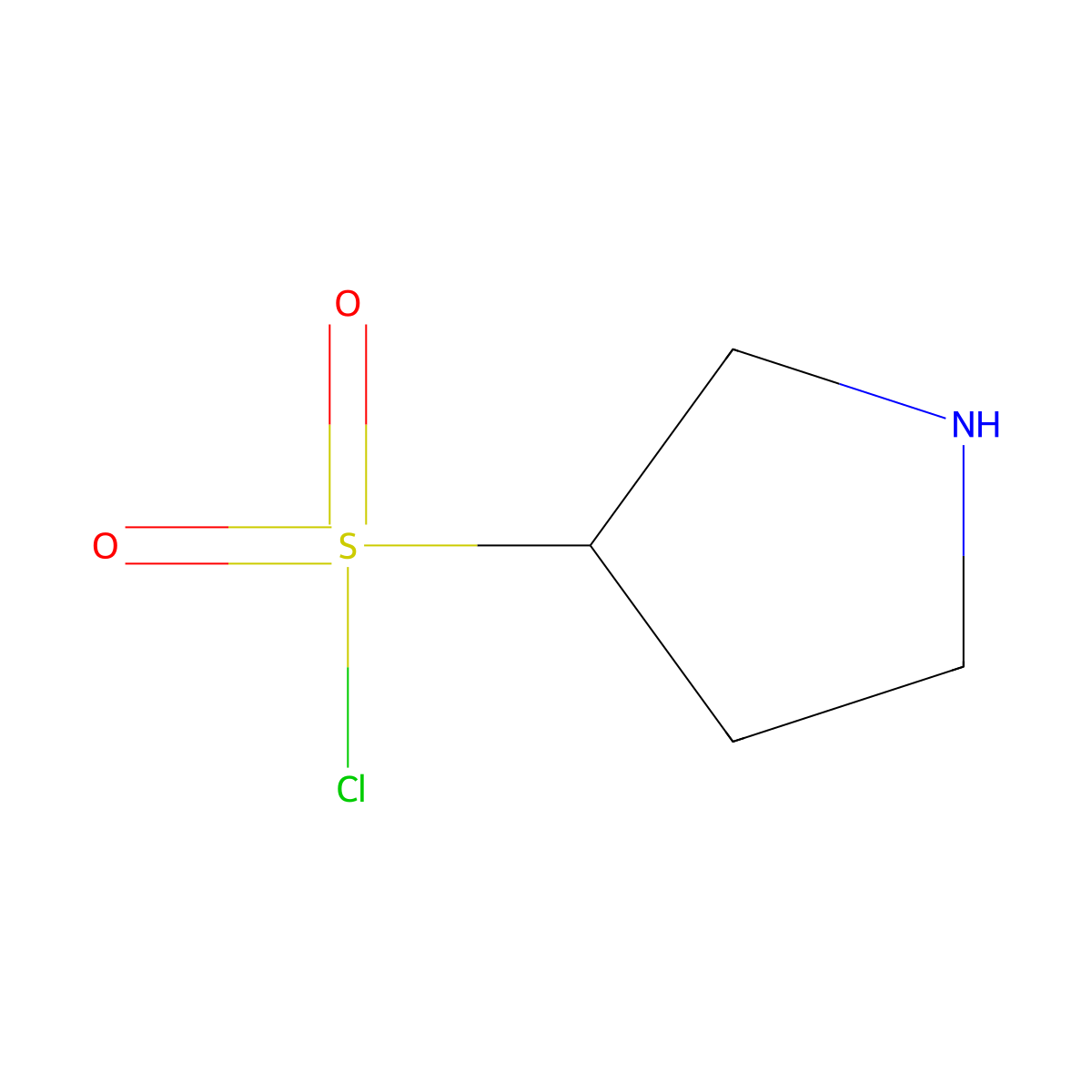Pyrrolidine-3-sulfonyl chloride molecular structure, CAS 1646328-13-3