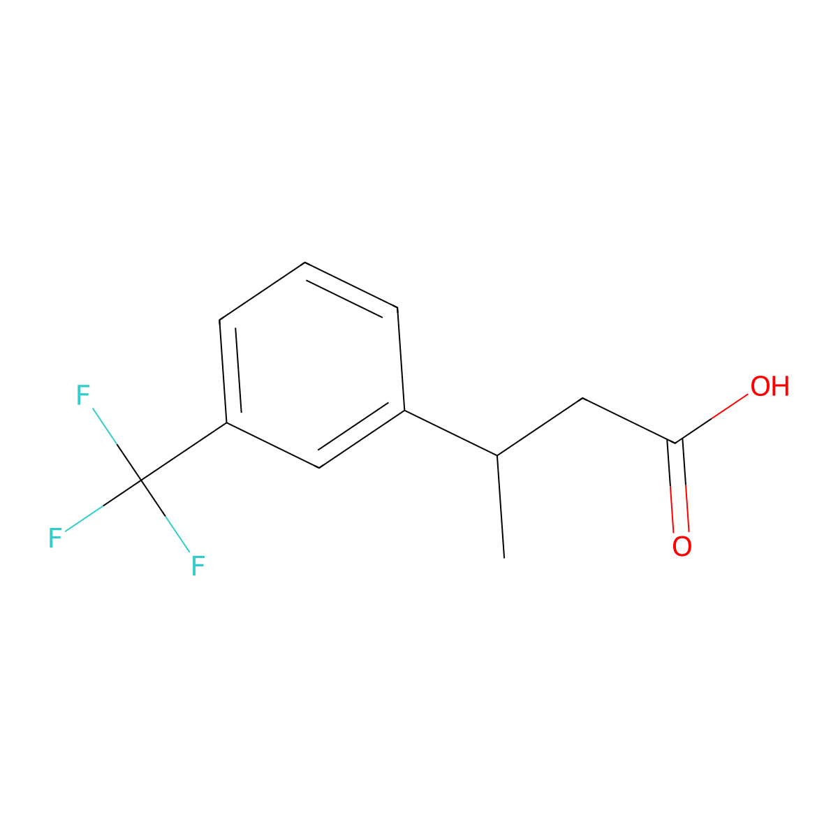 (3R)-3-[3-(trifluoromethyl)phenyl]butanoic acid molecular structure, CAS 1646336-62-0