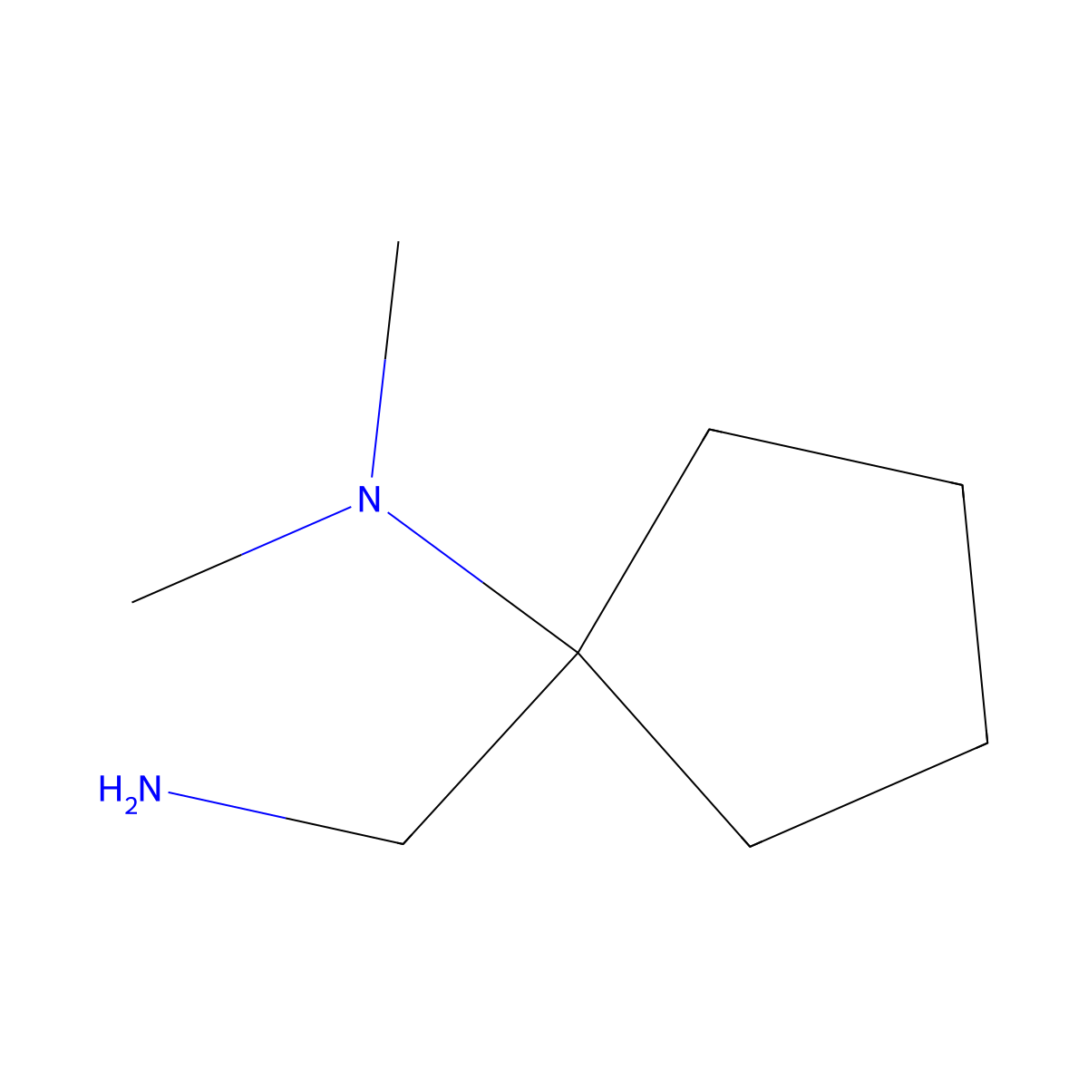 1-(aminomethyl)-N,N-dimethylcyclopentan-1-amine molecular structure, CAS 164642-21-1