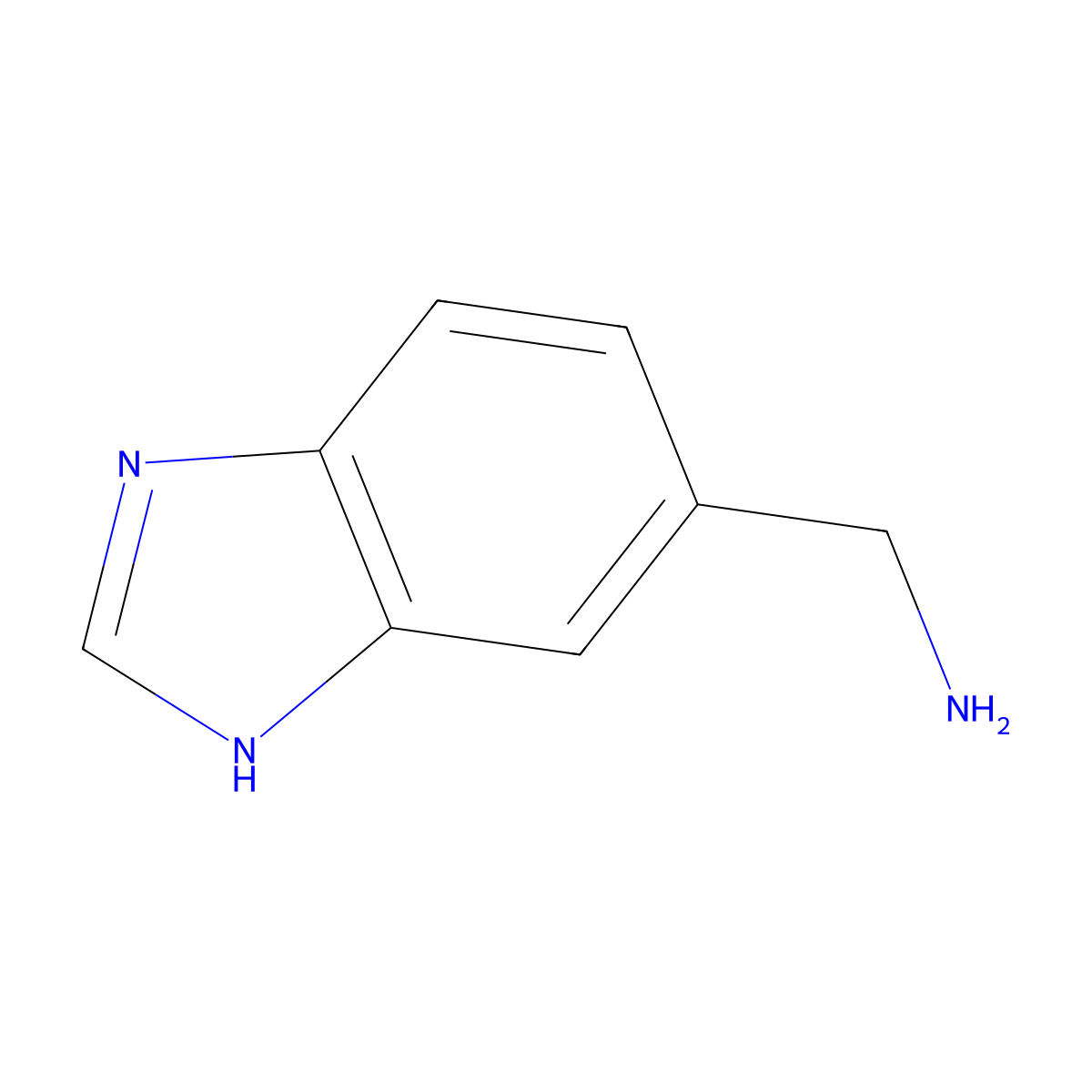(1H-Benzo[D]imidazol-5-YL)methanamine molecular structure, CAS 164648-60-6