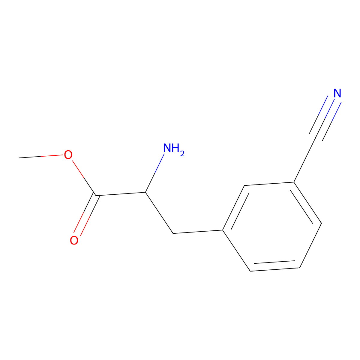 Methyl 2-amino-3-(3-cyanophenyl)propanoate molecular structure, CAS 164648-62-8