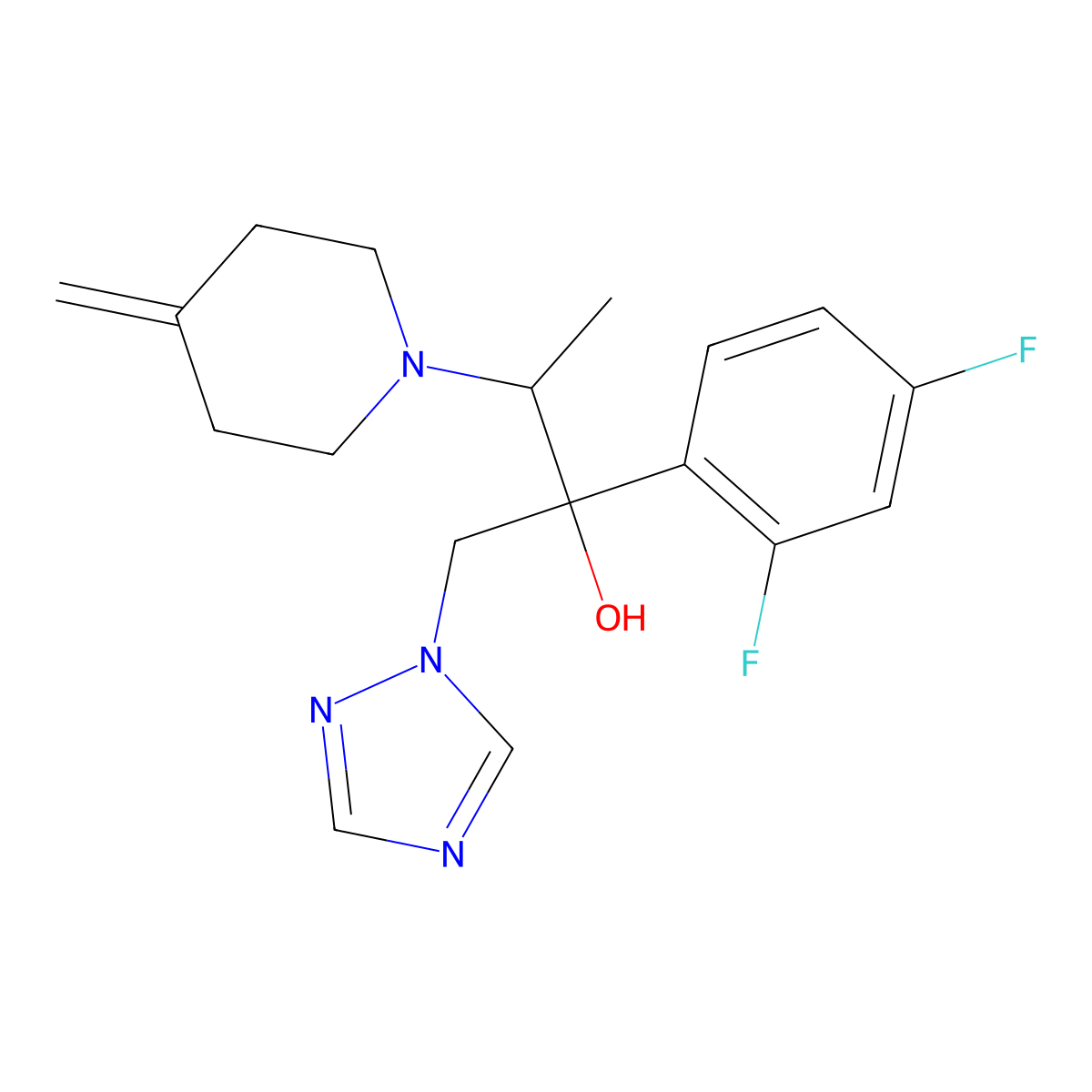 ent-Efinaconazole molecular structure, CAS 164650-45-7