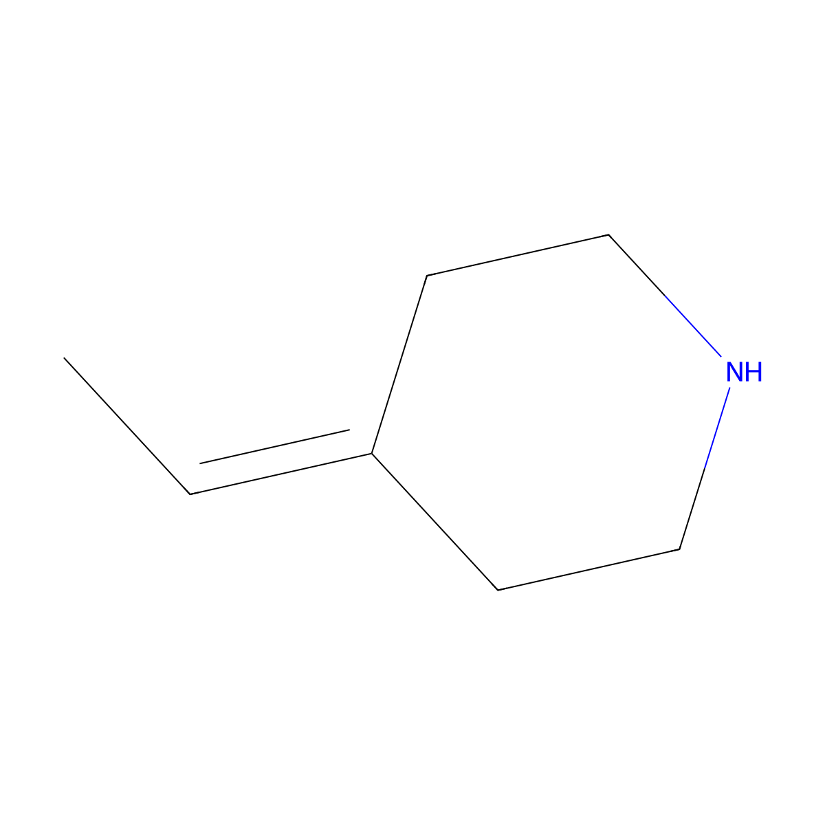 4-Ethylidene-piperidine molecular structure, CAS 164650-56-0