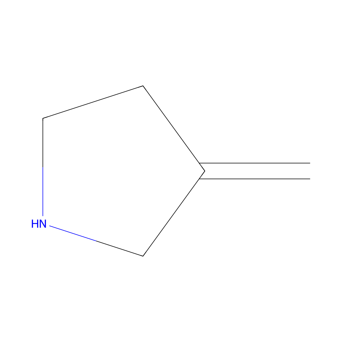 3-Methylidenepyrrolidine molecular structure, CAS 164650-60-6