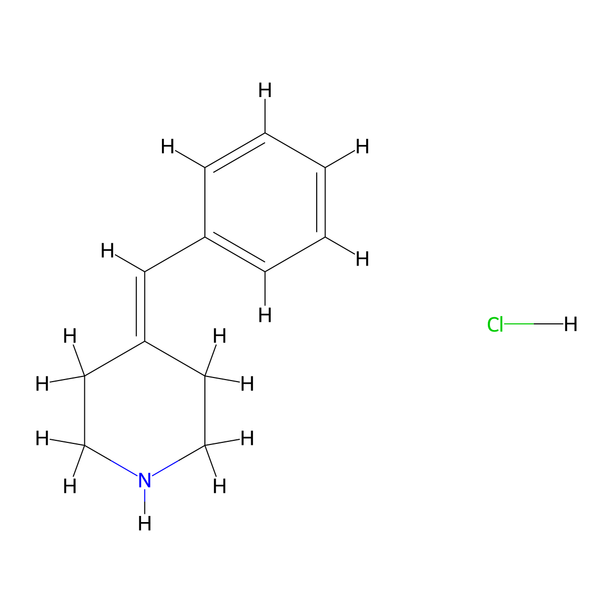 4-Benzylidenepiperidine hydrochloride molecular structure, CAS 164650-63-9