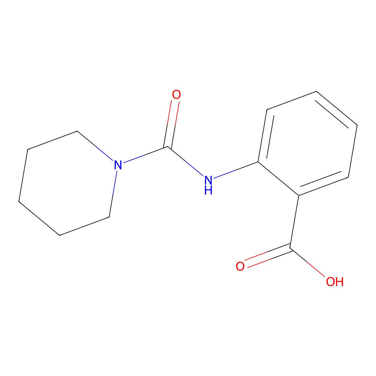 2-[(Piperidine-1-carbonyl)amino]benzoic acid molecular structure, CAS 164653-25-2