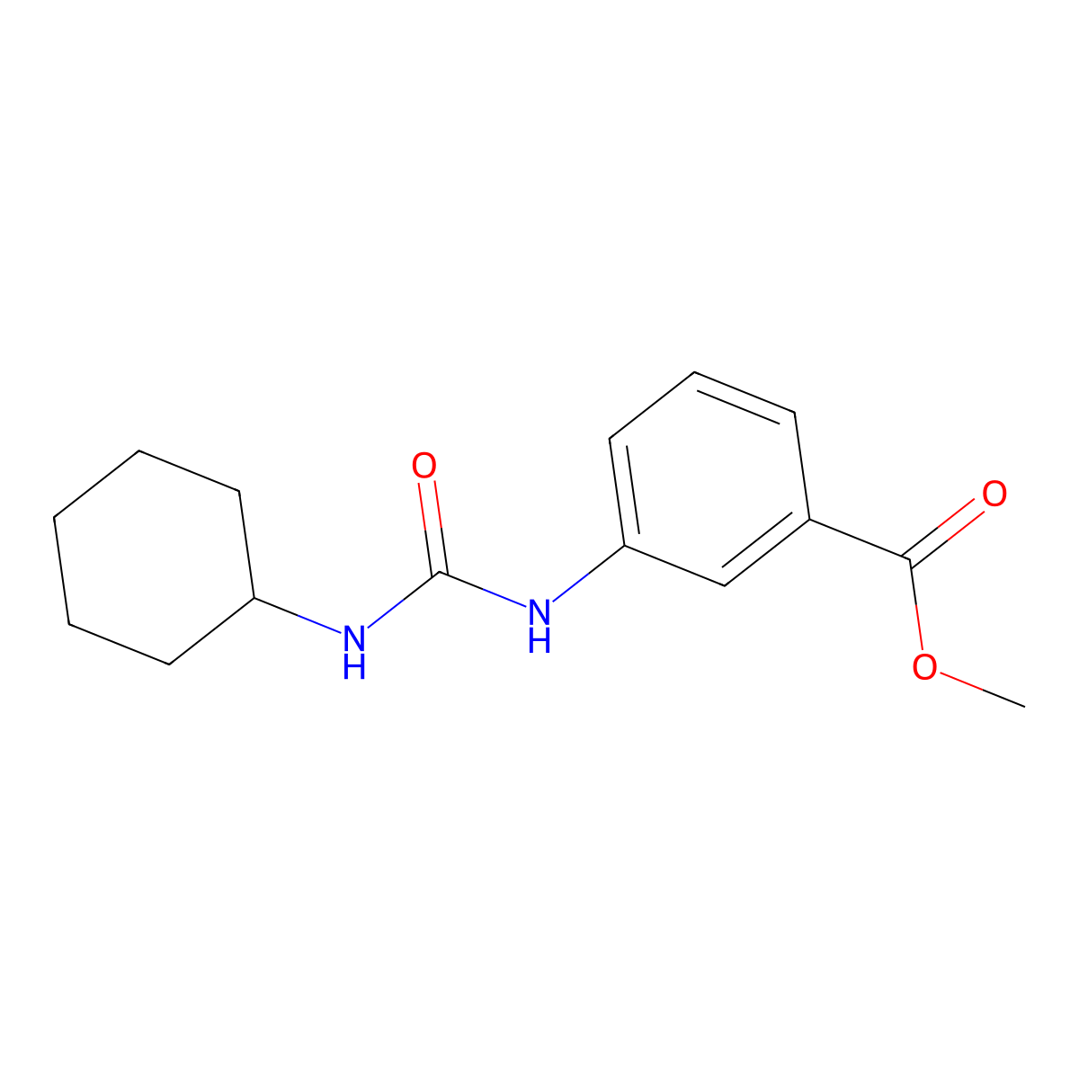methyl 3-[(N-cyclohexylcarbamoyl)amino]benzoate molecular structure, CAS 164653-33-2