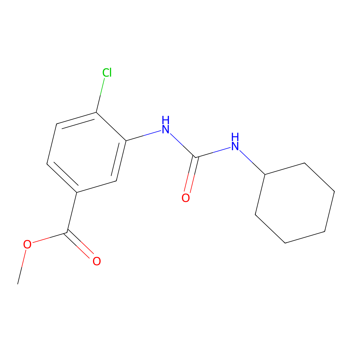 Methyl 4-chloro-3-(3-cyclohexylureido)benzoate molecular structure, CAS 164653-37-6