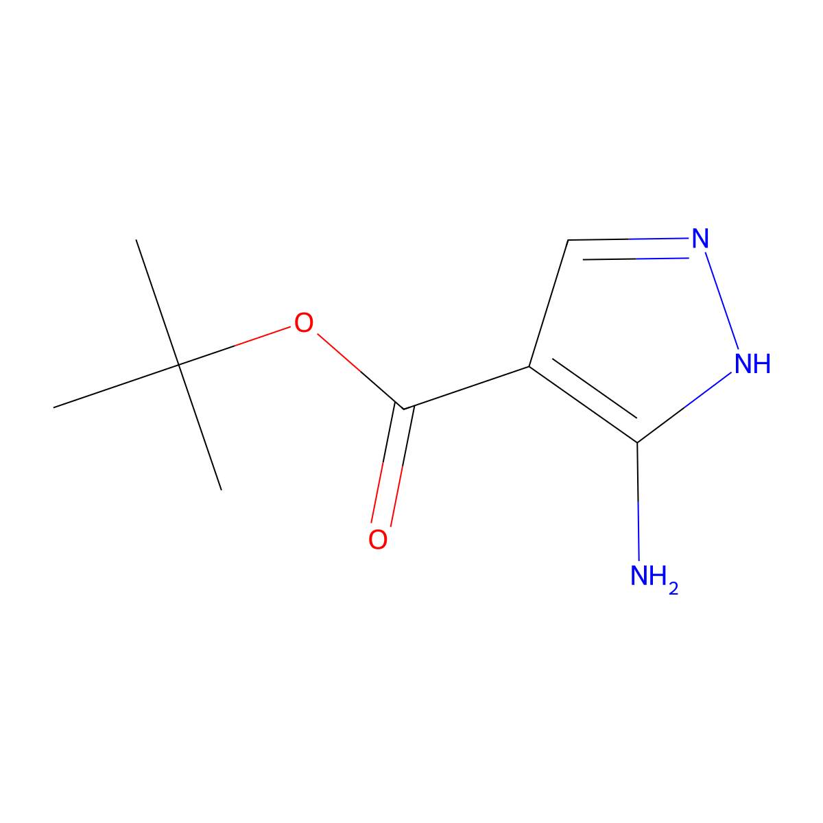 tert-Butyl 3-amino-1H-pyrazole-4-carboxylate molecular structure, CAS 1646543-44-3