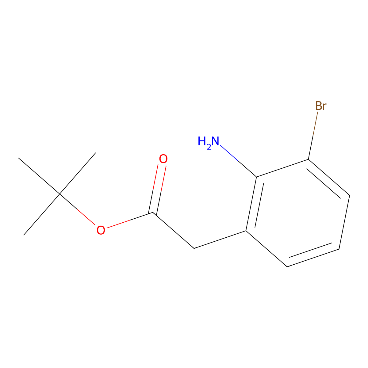 Tert-butyl 2-(2-amino-3-bromophenyl)acetate molecular structure, CAS 1646556-39-9
