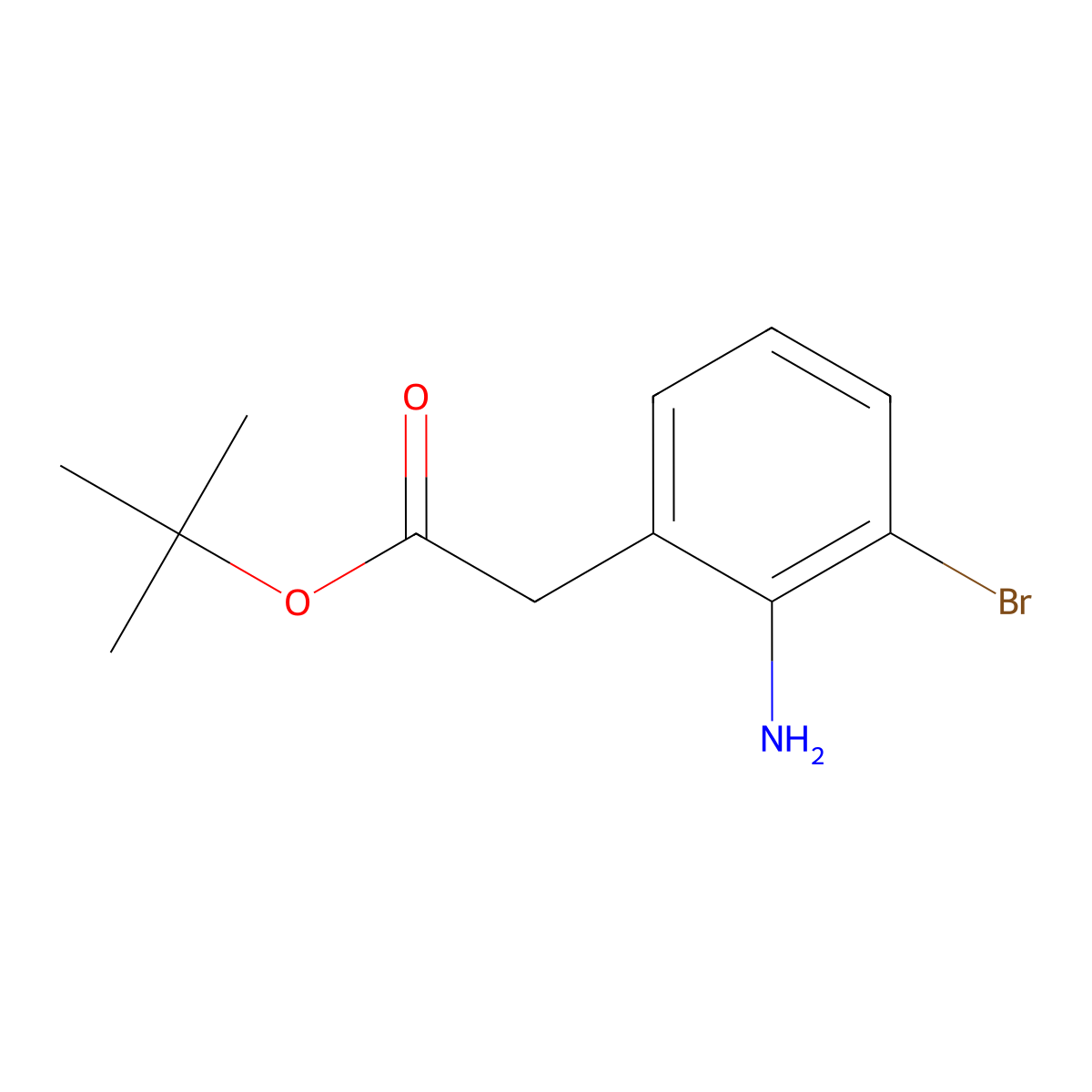 Tert-butyl 2-(2-amino-3-bromophenyl)acetate molecular structure, CAS 1646556-39-9