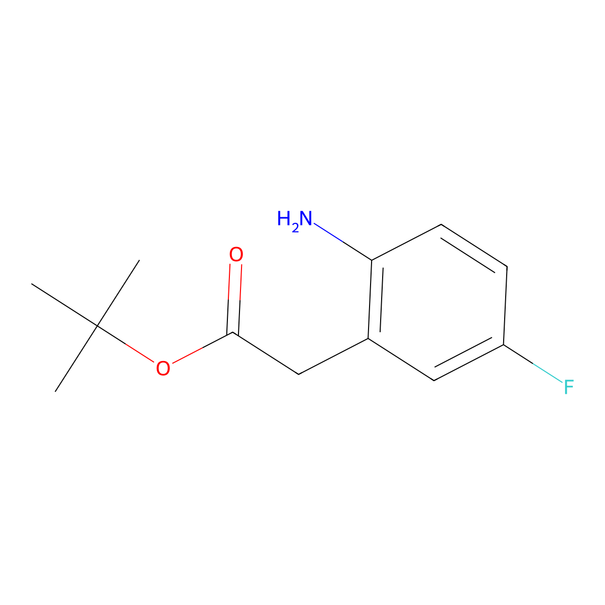 Tert-butyl 2-(2-amino-5-fluorophenyl)acetate molecular structure, CAS 1646556-41-3