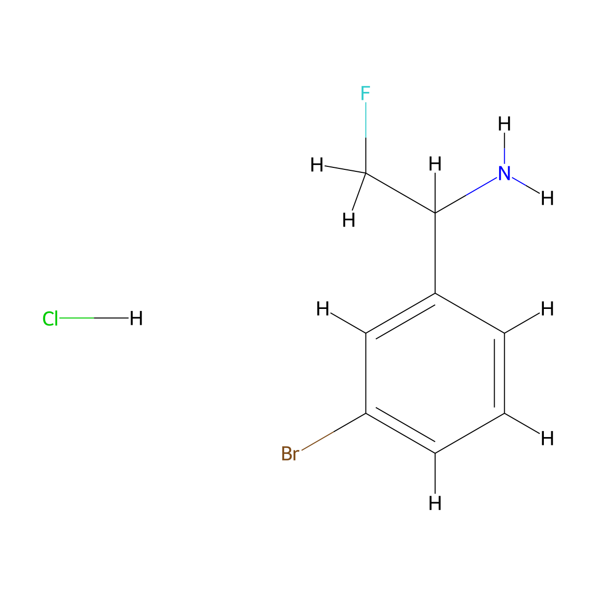 1-(3-Bromophenyl)-2-fluoroethan-1-amine hydrochloride molecular structure, CAS 1646556-76-4