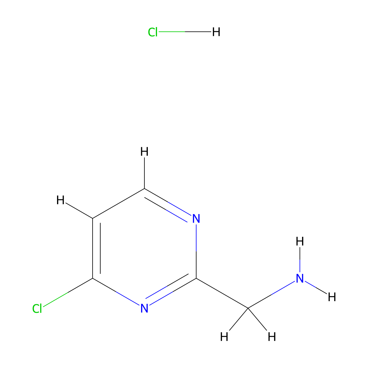 (4-Chloropyrimidin-2-yl)methanamine hydrochloride molecular structure, CAS 1646556-93-5
