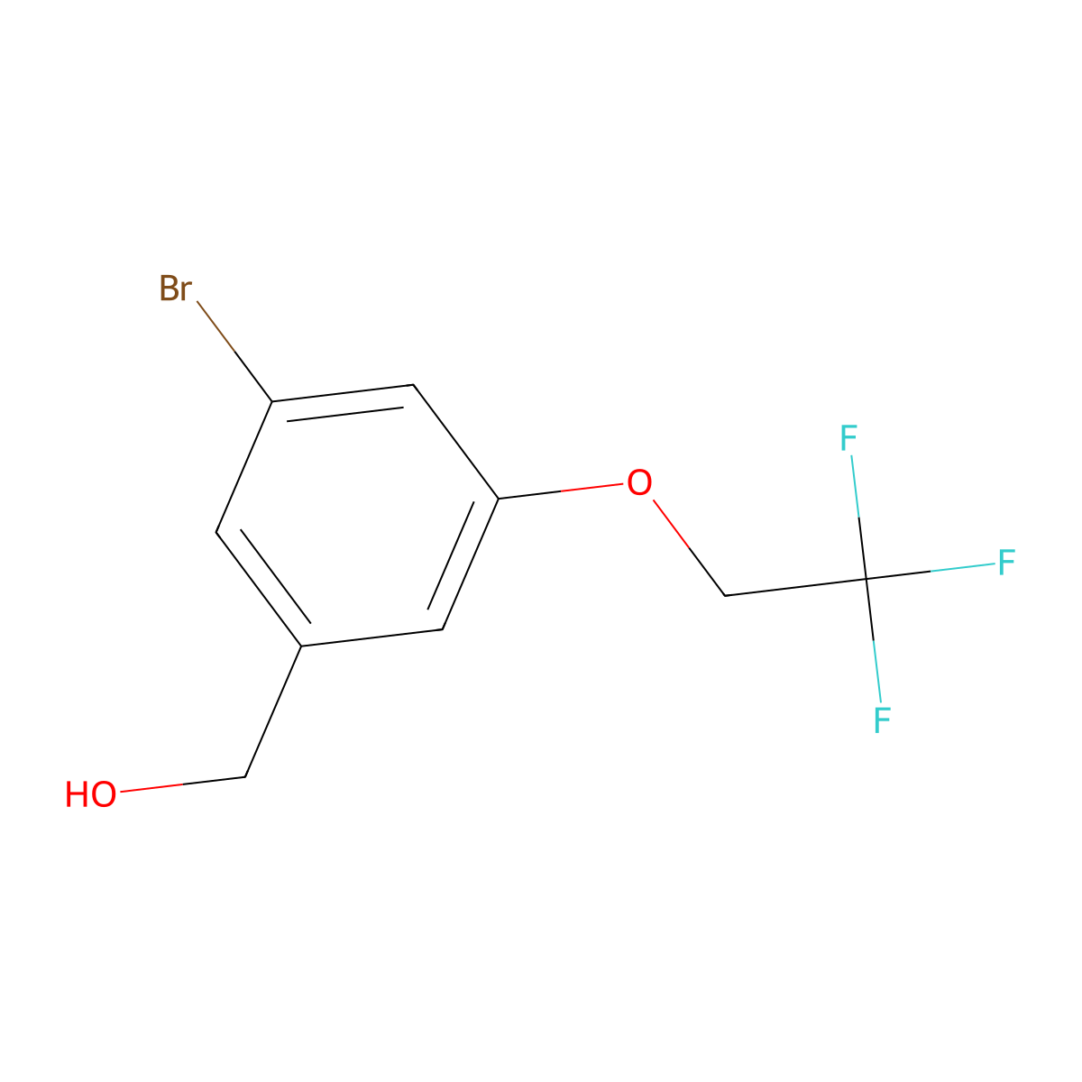 (3-Bromo-5-(2,2,2-trifluoroethoxy)phenyl)methanol molecular structure, CAS 1646557-21-2