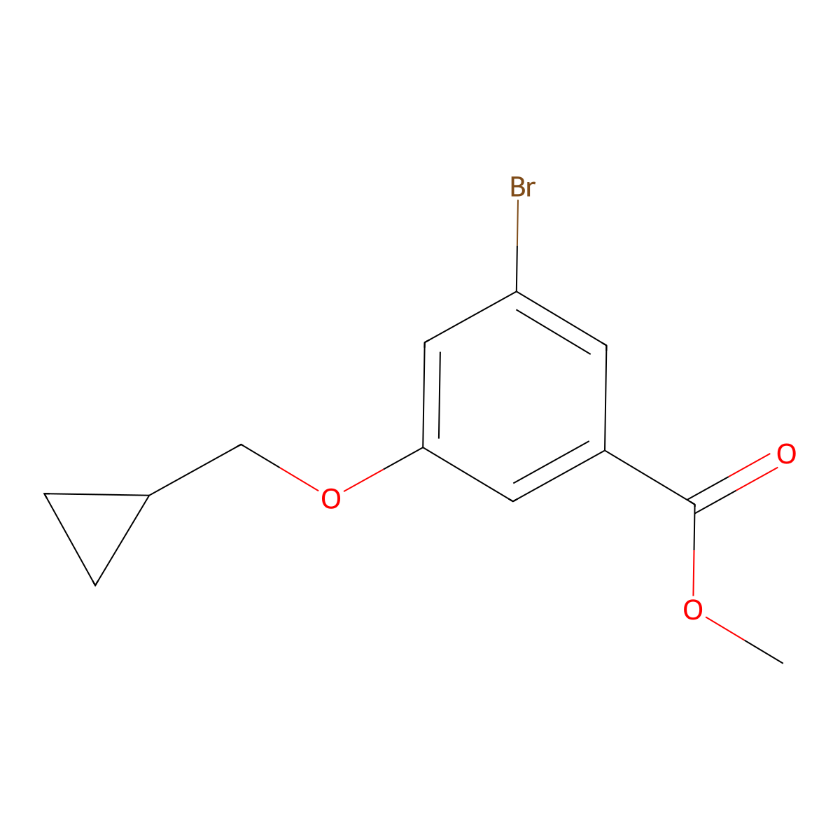 Methyl 3-bromo-5-(cyclopropylmethoxy)benzoate molecular structure, CAS 1646557-43-8