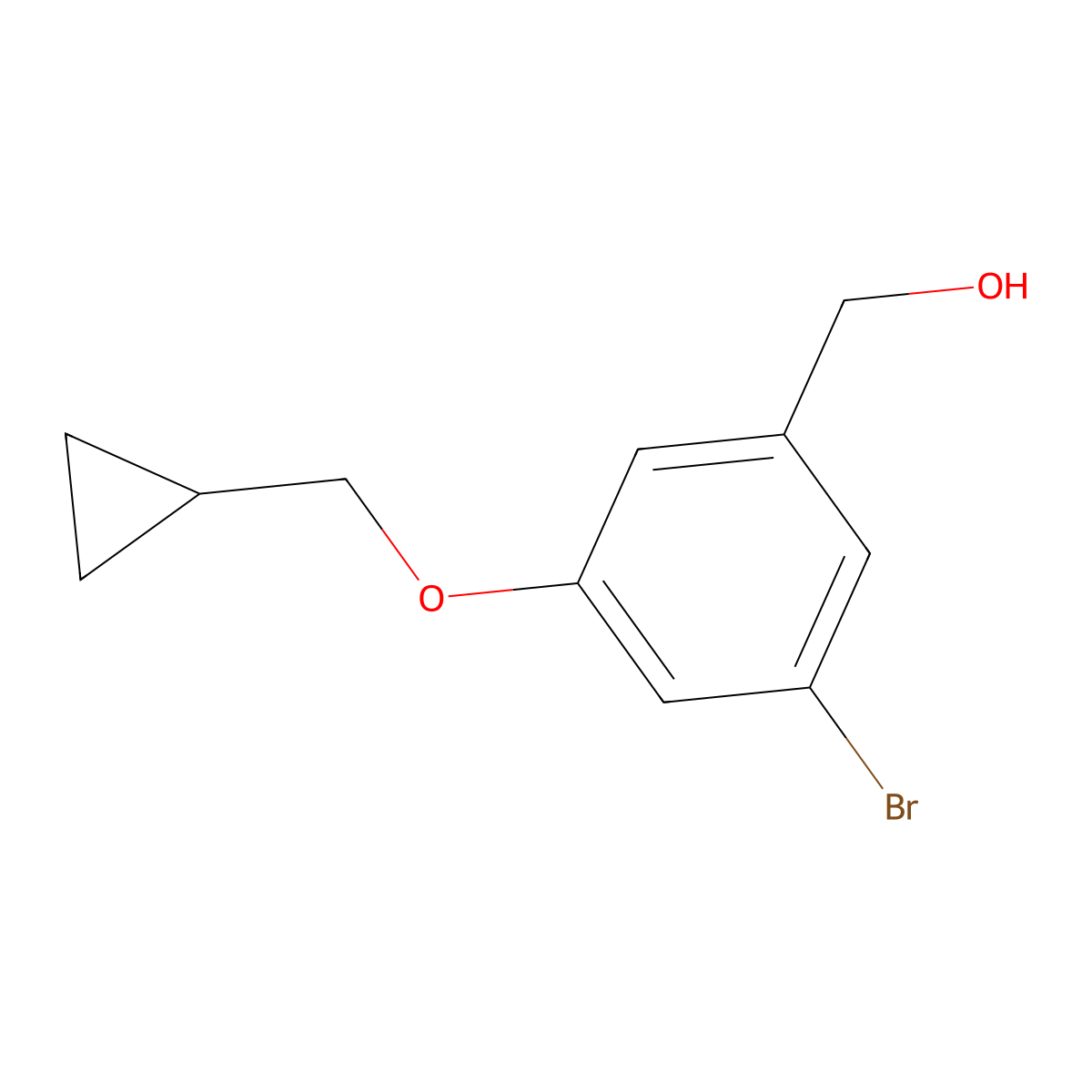 (3-Bromo-5-(cyclopropylmethoxy)phenyl)methanol molecular structure, CAS 1646557-44-9